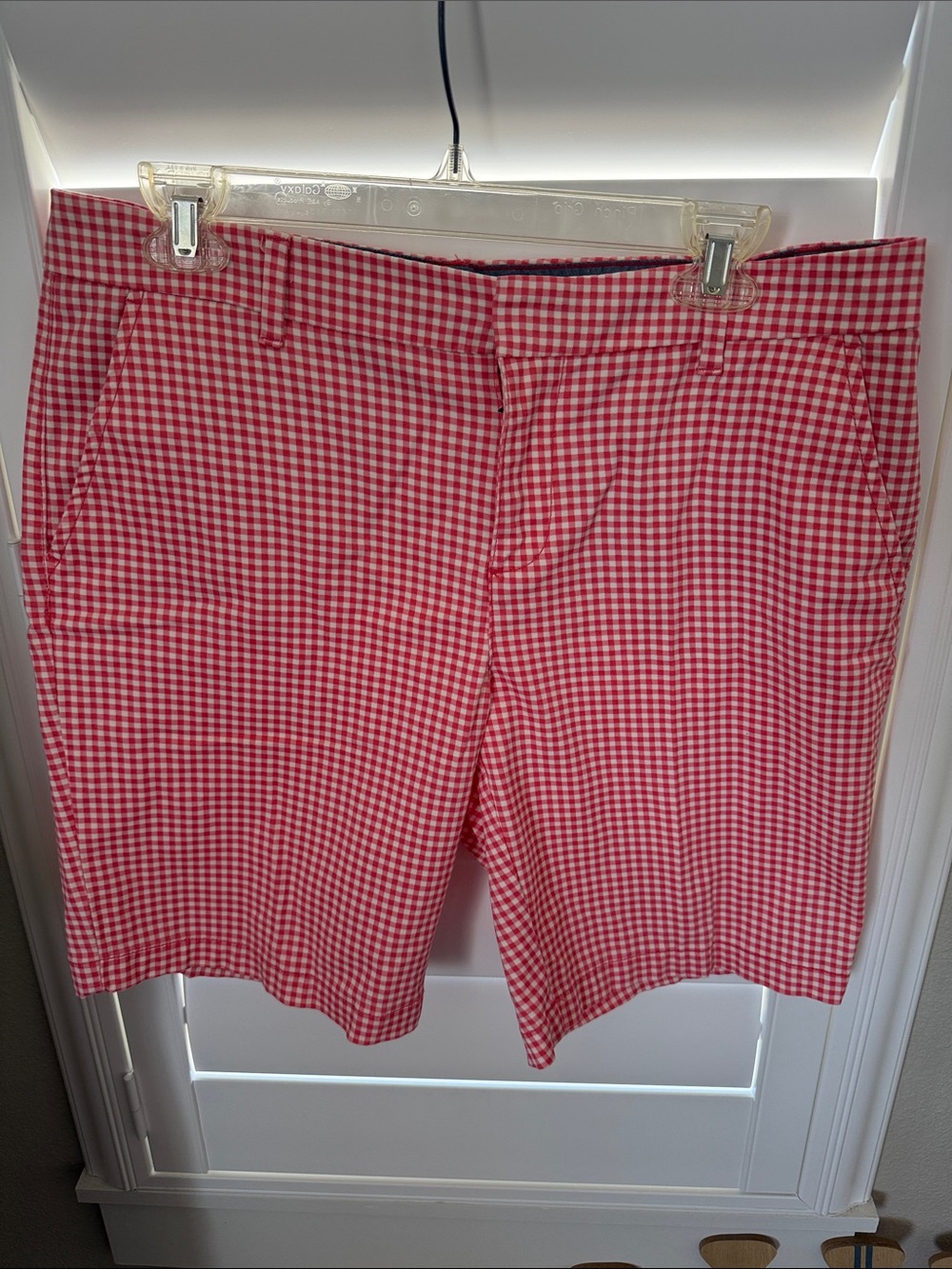 Tommy Hilfiger Red and White Gingham Shorts